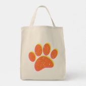 Vintag Grainy Dog Pawprint Tragetasche (Rückseite)