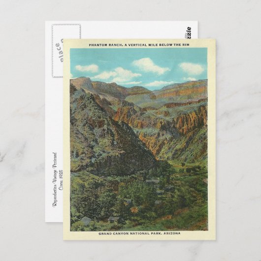 Vintag Grand Canyon Postkarte (Vorne/Hinten)
