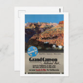 Vintag Grand Canyon Travel Postkarte (Vorne/Hinten)
