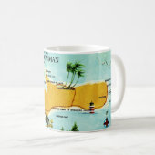 Vintag Grand Cayman Karte Kaffeetasse (VorderseiteRechts)