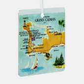 Vintag Grand Cayman Karte Ornament Aus Metall (Vorderseite Rechts)