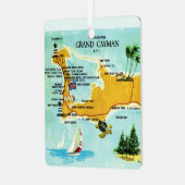 Vintag Grand Cayman Karte Ornament Aus Metall (Vorderseite links)