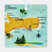 Vintag Grand Cayman Karte Ornament Aus Metall (Rückseite)