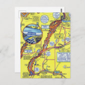 Vintag Grand Coulee Dam Hysterical Map Travel Postkarte (Vorne/Hinten)
