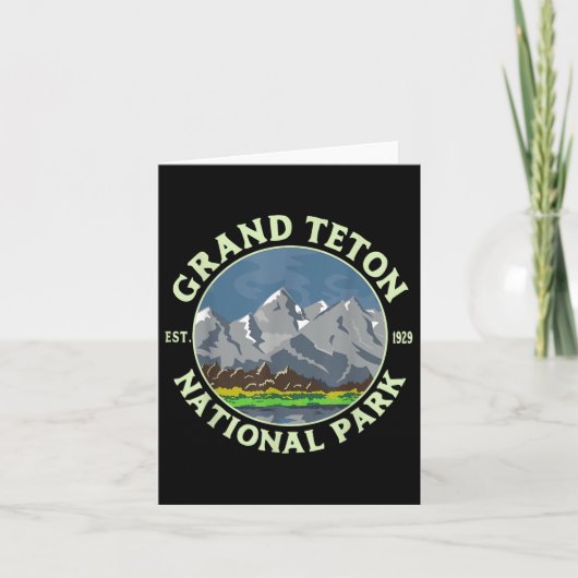 Vintag Grand Teton Nationalpark Wy Mountain Karte (Vorderseite)