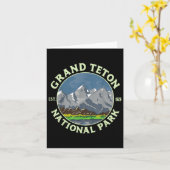 Vintag Grand Teton Nationalpark Wy Mountain Karte (Gelbe Blume)