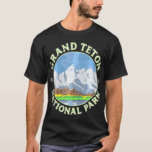 Vintag Grand Teton Nationalpark Wy Mountain T-Shirt (Vorderseite)