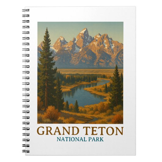 Vintag Grand Teton Nationalparkreise Notizblock (Vorderseite)