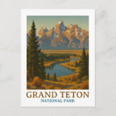 Vintag Grand Teton Nationalparkreise Postkarte (Vorderseite)