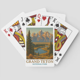Vintag Grand Teton Nationalparkreise Spielkarten