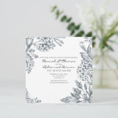 Vintag Grau Botanische Probe Abendessen Einladung (Stehend Vorderseite)