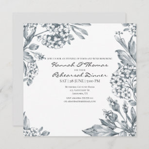 Vintag Grau Botanische Probe Abendessen Einladung