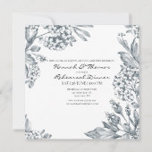 Vintag Grau Botanische Probe Einladung (Vorderseite)