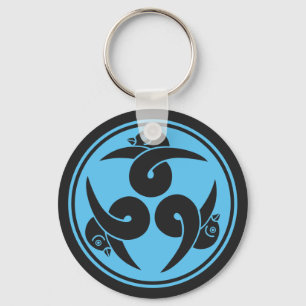 Vintag Graublau Drei Gänse Japan Mon Oriental Schlüsselanhänger