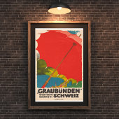Vintag Graubünden Schweiz Reiseplakat Poster