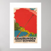 Vintag Graubünden Schweiz Reiseplakat Poster (Vorne)