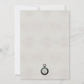 Vintag-Graue Dunkle Alice im Wunderland Hochzeit Einladung (Rückseite)