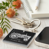 Vintag Graue Massey Gabelschlepper Schlüsselanhänger (Vorderseite rechts)