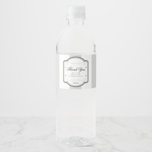 Vintag-graugestrichen Wasserflaschenetikett (Vorderseite)