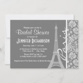 Vintag Gray Damask Paris Einladung (Vorderseite)