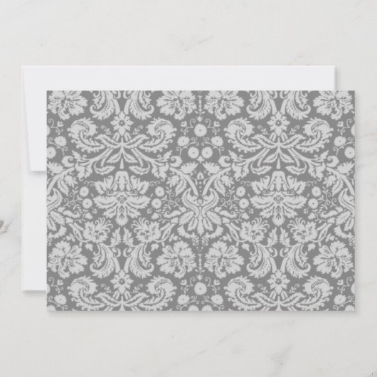 Vintag Gray Damask Paris Einladung (Rückseite)