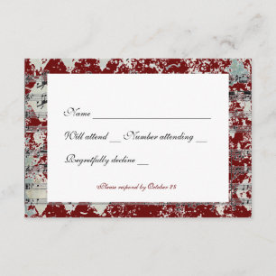 Vintag Gray Red Zickzack Music uAwg mit Umschlägen RSVP Karte