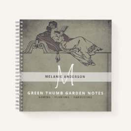 Vintag Gray Secret Garden Gardeners Journal Notizblock