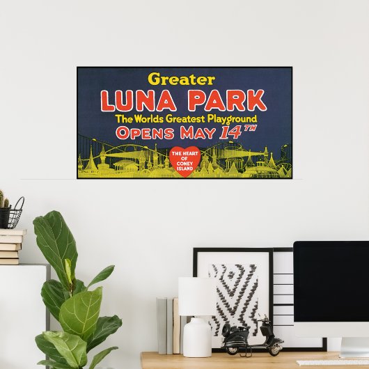 Vintag Greater Luna Park Poster (Heimbüro)