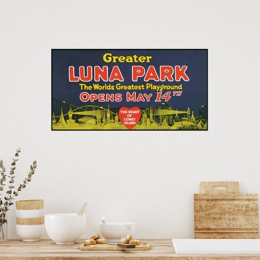Vintag Greater Luna Park Poster (Küche)
