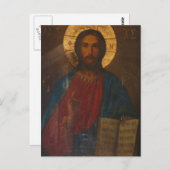 VINTAG GREEK ORTHODOX ICON POSTKARTE (Vorne/Hinten)