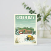 Vintag Green Bay Wisconsin Postkarte (Stehend Vorderseite)
