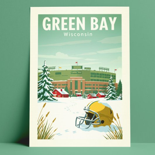 Vintag Green Bay Wisconsin Postkarte