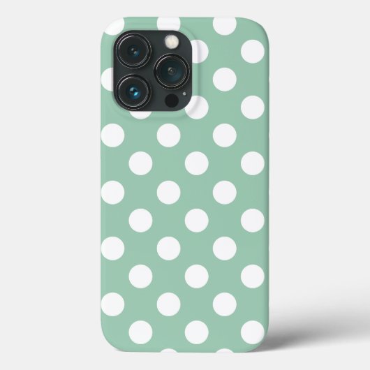 Vintag Green, Big Polka Dots iPhone Cover (Rückseite)