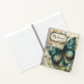 Vintag Green Butterfly Collage Journal Notizblock (Innenseite)
