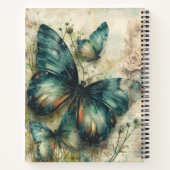 Vintag Green Butterfly Collage Journal Notizblock (Rückseite)