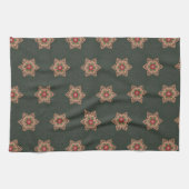 Vintag Green Christmas Holly Celtic Star Pattern Geschirrtuch (Horizontal)