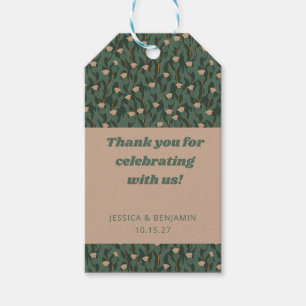 Vintag Green Floral Boho Wedding Custom Vielen Dan Geschenkanhänger