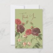 Vintag Green Floral Dankeschön Karte (Vorderseite)