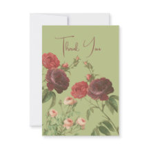 Vintag Green Floral Dankeschön Karte