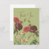 Vintag Green Floral Dankeschön Karte (Vorne/Hinten)