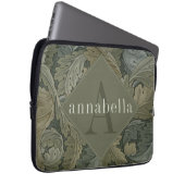 Vintag Green Foliage William Morris Monogram Laptopschutzhülle (Vorne Rechts)