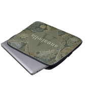 Vintag Green Foliage William Morris Monogram Laptopschutzhülle (Vorne Knopf)