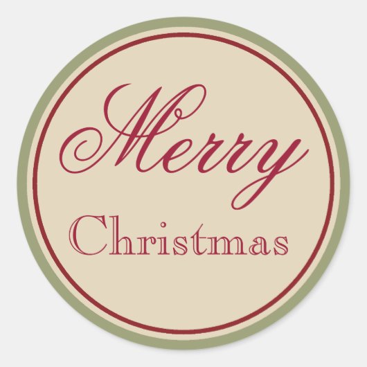 Vintag Green Frohe Weihnachtskleber Runder Aufkleber (Vorderseite)