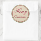 Vintag Green Frohe Weihnachtskleber Runder Aufkleber (Tasche)