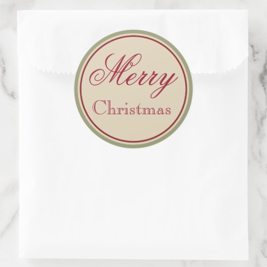 Vintag Green Frohe Weihnachtskleber Runder Aufkleber (Tasche)