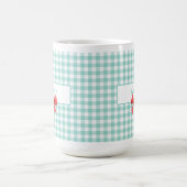 Vintag Green Gingham Bow Tasse (Mittel)
