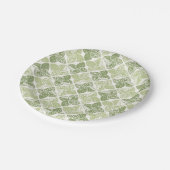 Vintag Green Harlequin Florals Pappteller (Schrägansicht)