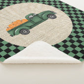Vintag Green Pumpkin Truck Sherpa Blanket Sherpadecke (3/4)