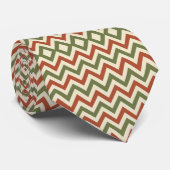 Vintag Green Red Zigzag Pattern Neck Krawatte (Gerollt)