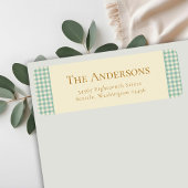 Vintag Green Retro Kariert Gingham Rücksendeadress